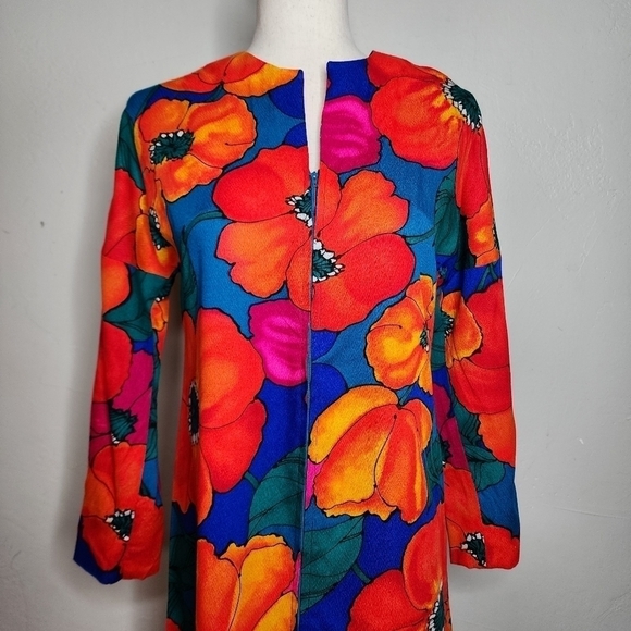 Vintage Mid Century Mod 60s Handmade Floral Maxi Dress Size‎ Small - Picture 13 of 15
